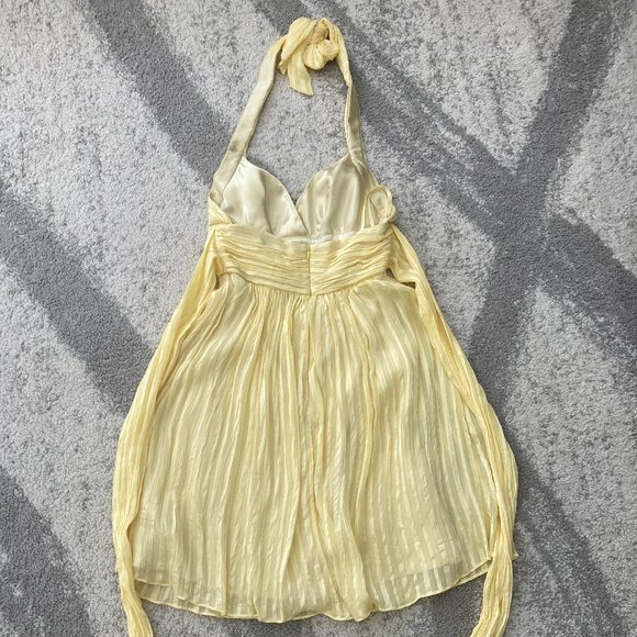Light Yellow BCBG Max Azria Halter Dress - Picture 2 of 8